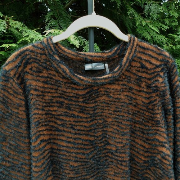 Stella + Lorenzo Crewneck Eyelash Sweater with Ribbed Trim - Picture 2 of 3